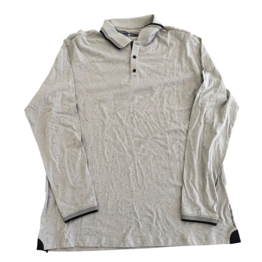 Stone Rose Mens Speckled Long‎ Sleeve Polo Shirt Size 4